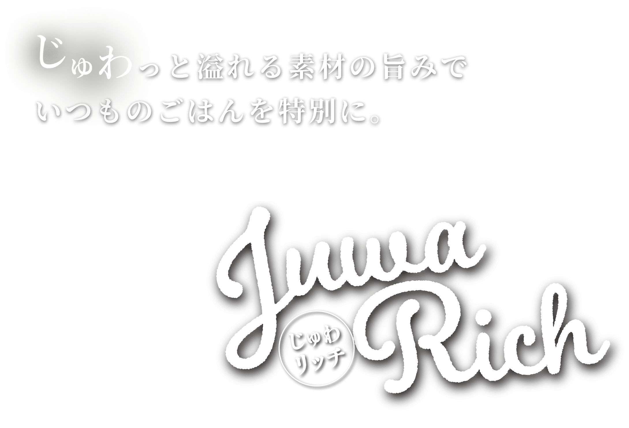 じゅわっと溢れる素材の旨みでいつものごはんを特別に。 じゅわリッチ