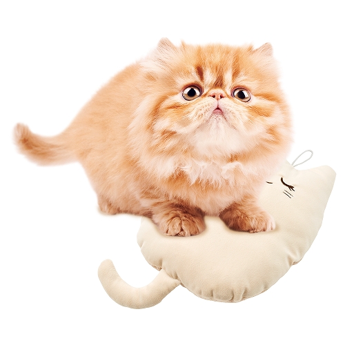 にゃんこのもみもみできる<br>温感クッション