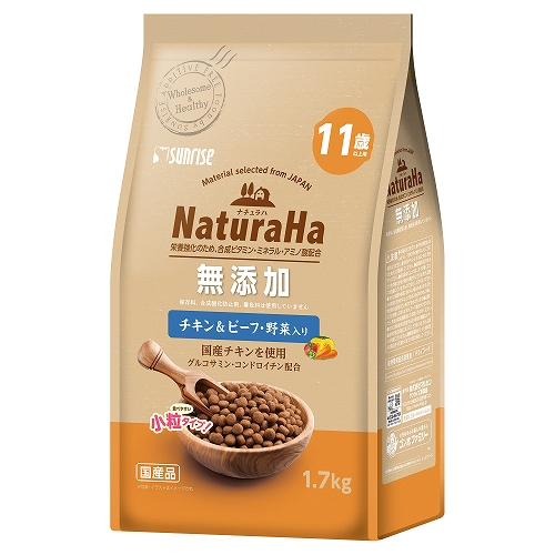ナチュラハ　無添加<br>チキン＆ビーフ・野菜入り<br>11歳以上用